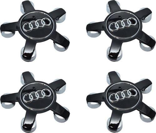 Audi 5 Kol Jant Göbek Kapak Seti 135Mm 4 Adet Siyah
