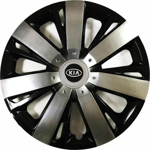Kia Rio Uyumlu 15 Inç Piano Black Siyah Beyaz Renkli Jant Kapağı 4 Adet