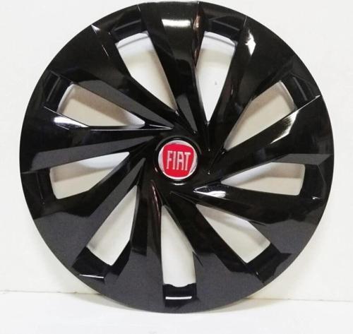 Fiat 15 Inç Piano Black Jant Kapağı 4 Adet Amblem Hediye