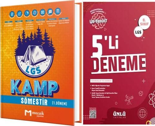Mozaik Yayınları 8. Sınıf LGS Kamp Sömestır 1. Dönem ve Ünlü 5 li Deneme Seti 2 Kitap