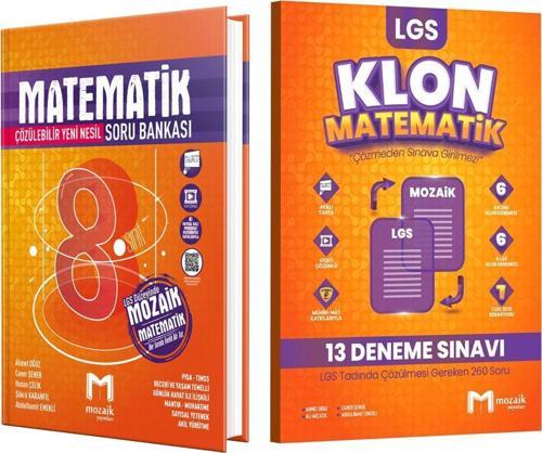 Mozaik Yayınları 8. Sınıf Matematik Soru Bankası ve Klon 13 Deneme Seti 2 Kitap