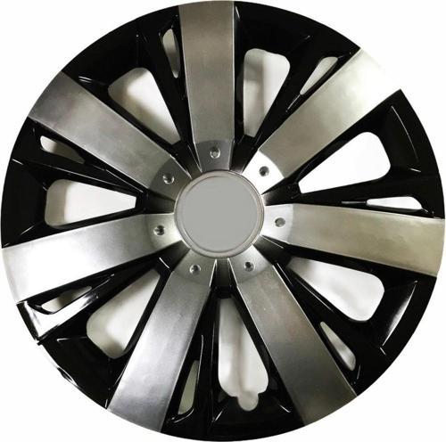 Rover Uyumlu 15 Inç Piano Black Siyah Beyaz Renkli Jant Kapağı 4 Adet