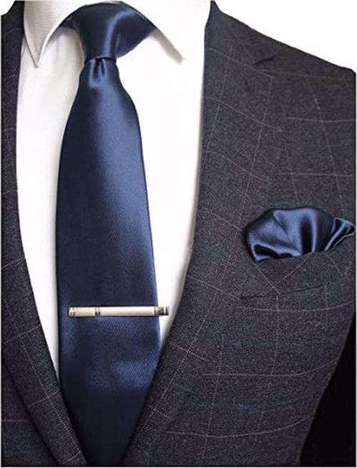 Erkek Düz Renk Kravat Ve Mendil Set Erkek Kravat