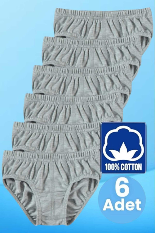 Erkek Çocuk % 100 Pamuklu 6'Lı Slip Külot
