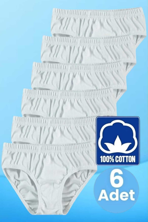 Erkek Çocuk % 100 Pamuklu 6'Lı Slip Külot