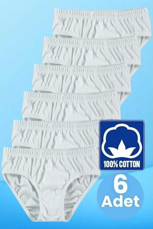 Erkek Çocuk % 100 Pamuklu 6'Lı Slip Külot
