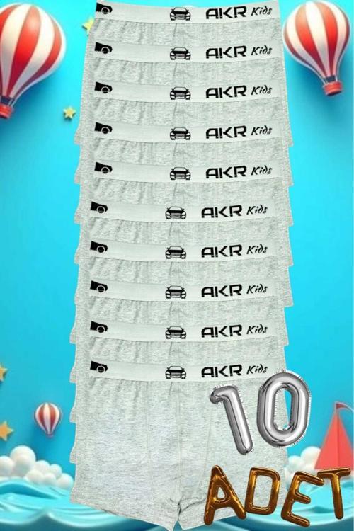 Erkek Çocuk Pamuklu Elastan Boxer 10 Lu Paket