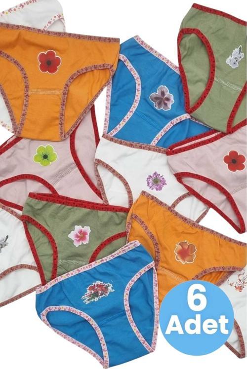 Kız Çocuk %100 Pamuklu 6'Lı Külot