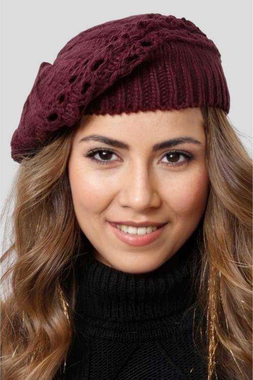 Kadın Tek Kat Örgü Ressam Bere