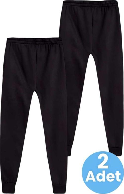 Çocuk Unisex Beli Lastikli Jogger Eşofman Altı 2'Li Set
