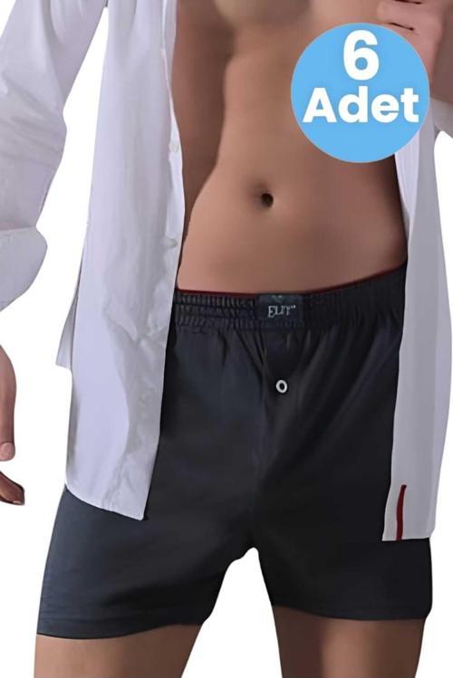 Erkek Pamuklu 6'Lı Havlu Bel Boxer