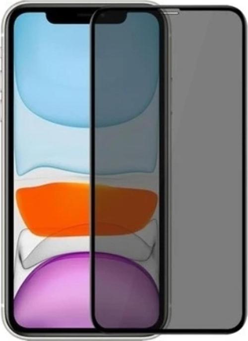 iPhone 11 Uyumlu Tam Kaplayan Hayalet Cam Siyah Karartma Ekran Koruyucu Cam Anti-Static Özellikli Siyah Çerçeveli