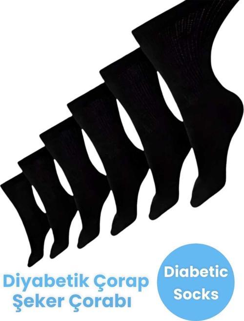 Unisex 6'Lı Pamuklu Diyabetik Çorap Şeker Çorabı Diyabet Çorabı Koku Önleyici Çorap