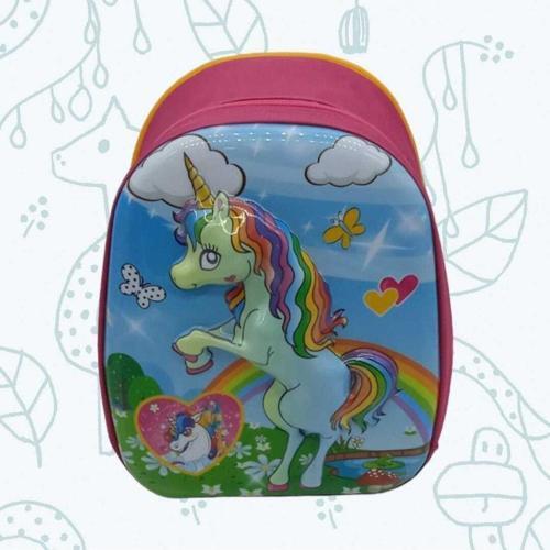 Kız Çocuk Anaokulu 5D Kabartmalı Unicorn Karakterli 3-6 Yaş Okul Sırt Çantası