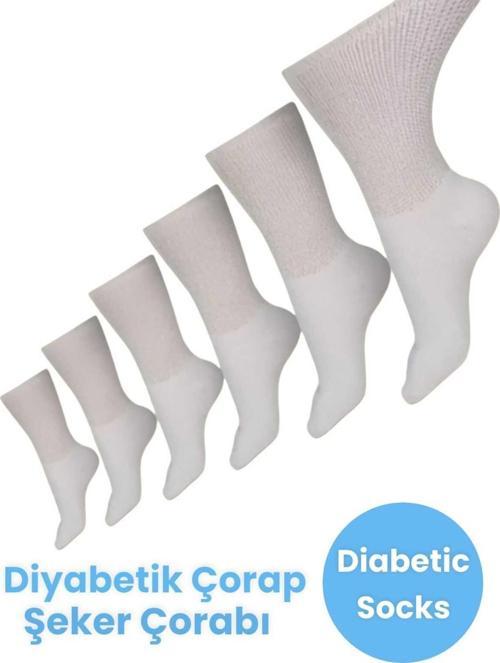 Unisex 6'Lı Pamuklu Diyabetik Çorap Şeker Çorabı Diyabet Çorabı Koku Önleyici Çorap