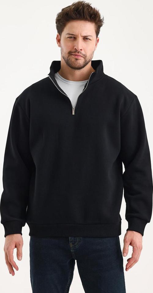 Yarım Fermuarlı Dik Yaka Sweatshirt