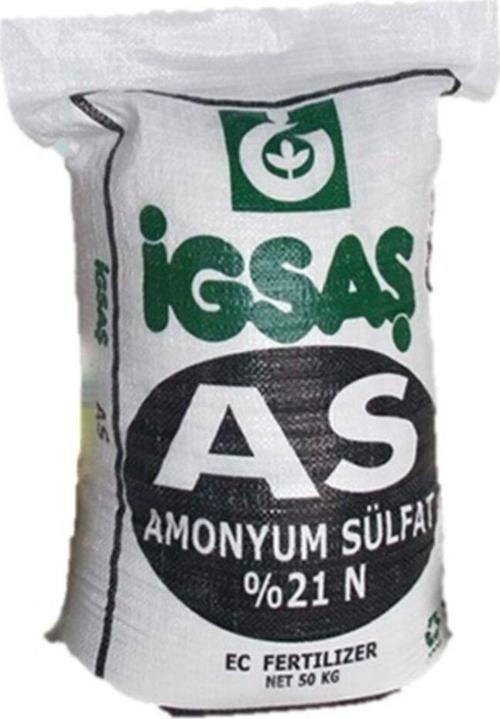 Amonyüm Sulfat %21 As Azotlu Kükürtlü Bahçe Bitki Geliştiren Kristal Şeker Çim Gübresi 50 Kg