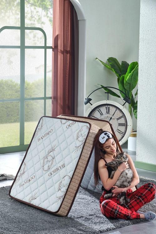 Deluxe Bej 90x190 Katlanır Yatak, Yer Yatağı, Misafir Yatağı, Kamp Yatağı (ÖLÇÜ SEÇENEKLİ)