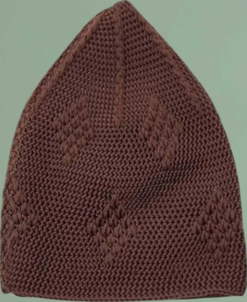 Dokuma Örgü Desenli Takke Kaliteli Namaz Takkesi