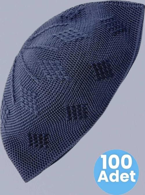 100'Lü Dokuma Örgü Desenli Takke Kaliteli Namaz Takkesi
