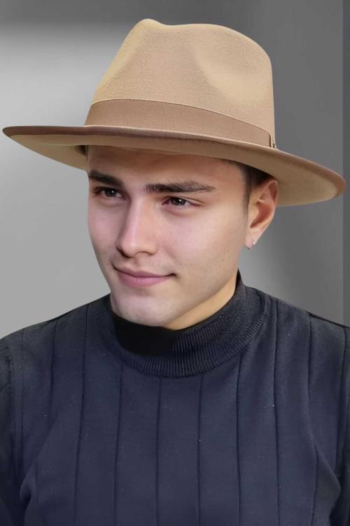 Erkek Panama Kaşe Biyeli Fötr Şapka
