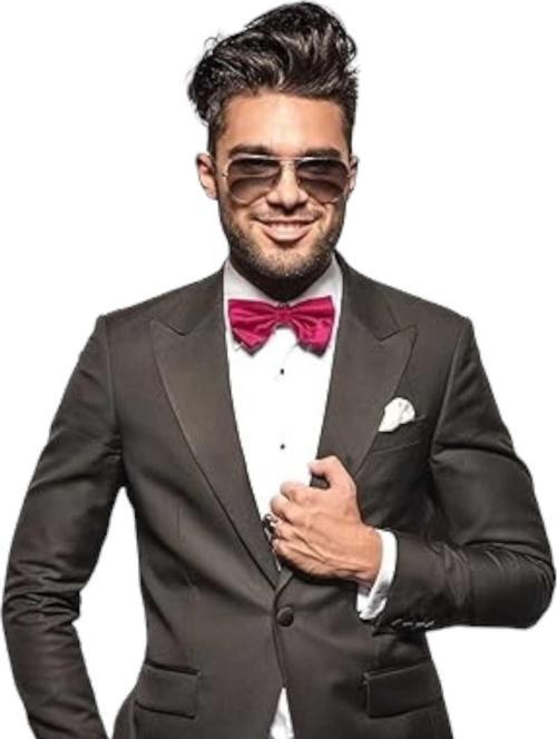 Erkek Düz Renk Saten Papyon