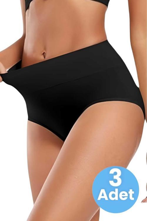 Kadın Dikişsiz Karın Toparlayıcı Slip Külot Korse 3'Lü Set