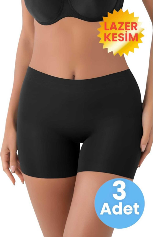 Kadın Lazer Kesim İnceltici Ve Toparlayıcı Yüksek Bel Boxer Korse 3'Lü Set