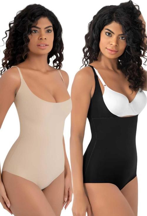 Kadın Lazer Kesim İz Yapmaz Göğüs Destekli Askılı Toparlayıcı Body Slip Korse 2'Li Set