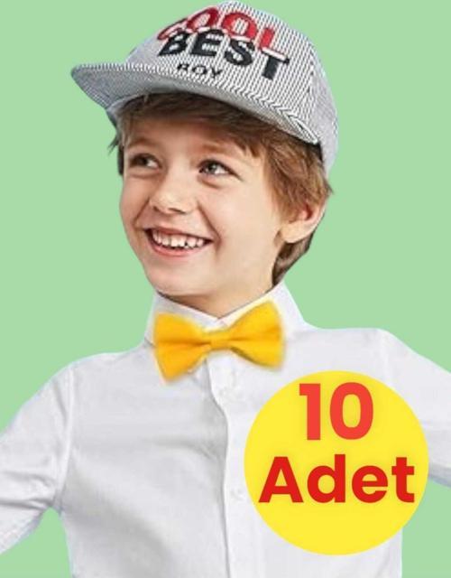 Erkek Çocuk Saten Papyon 10 Adet