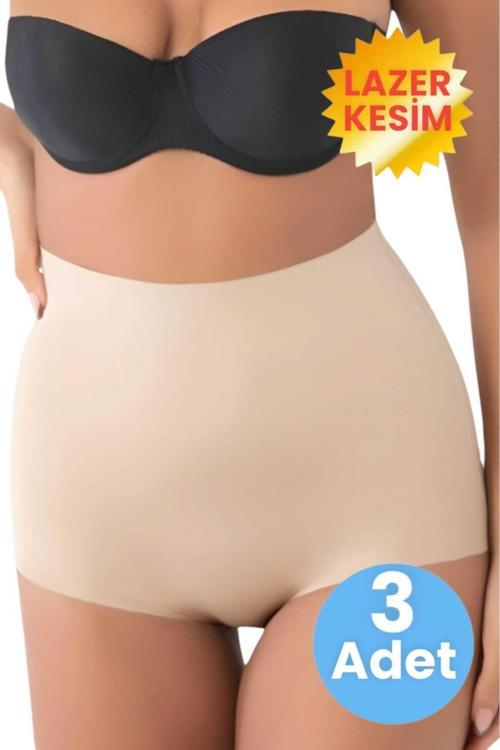 Kadın Lazer Kesim  İnceltici Ve Toparlayıcı  Slip Külot Korse 3'Lü Set