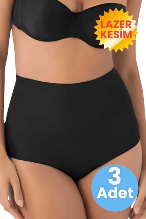 Kadın Lazer Kesim  İnceltici Ve Toparlayıcı  Slip Külot Korse 3'Lü Set