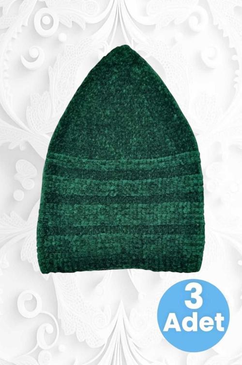 3'Lü Kadife Takke Kaliteli Namaz Takkesi
