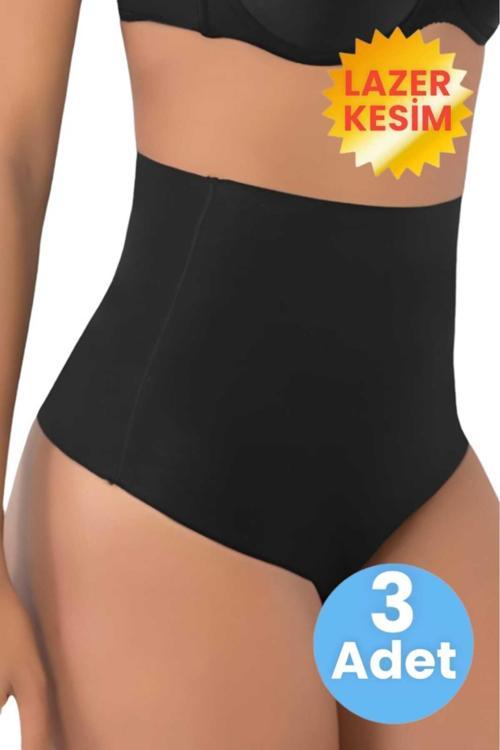 Kadın Lazer Kesim İnceltici Ve Toparlayıcı String Korse 3'Lü Set