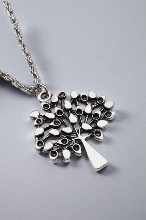 925 Ayar Antik Gümüş Kaplama Yaşam Ağacı Kolye