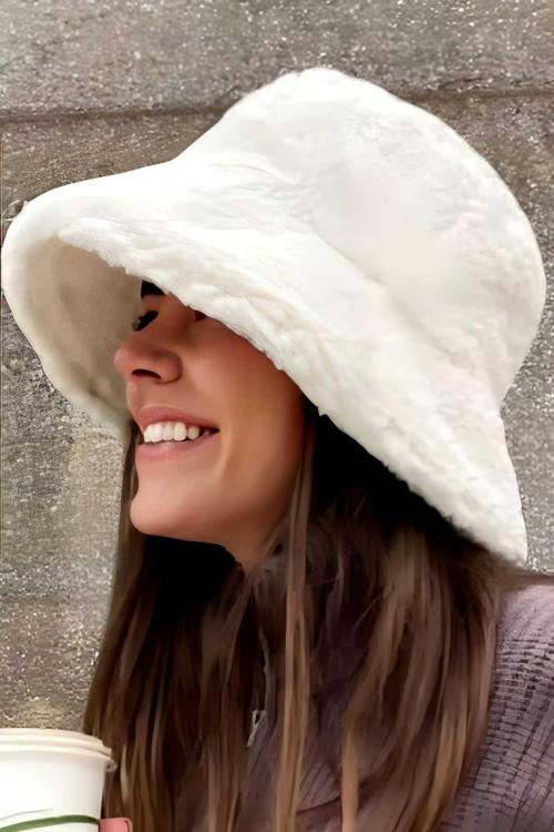 Kadın Peluş Bucket Şapka