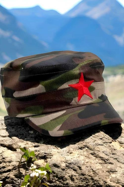Unisex Castro Kızıl Yıldız Arkadan Ayarlanabilir Şapka