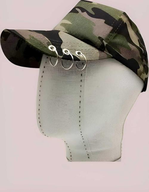 Unisex Arkadan Ayarlanabilir 3 Halka Piercing Şapka Beyzbol Kep Şapka