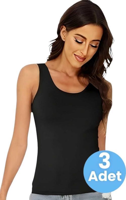 Kadın Kalın Askılı Pamuklu Atlet 3'Lü Set