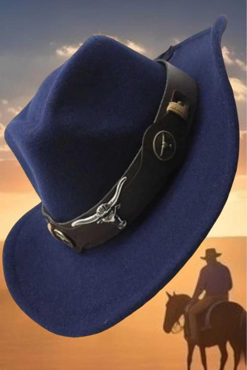 Unisex Kovboy Fötr Şapka Kovboy Şapkası Kovboy Şapka