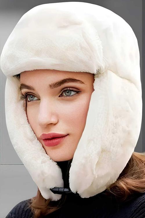 Unisex Peluş Kalpak Pilot Şapka