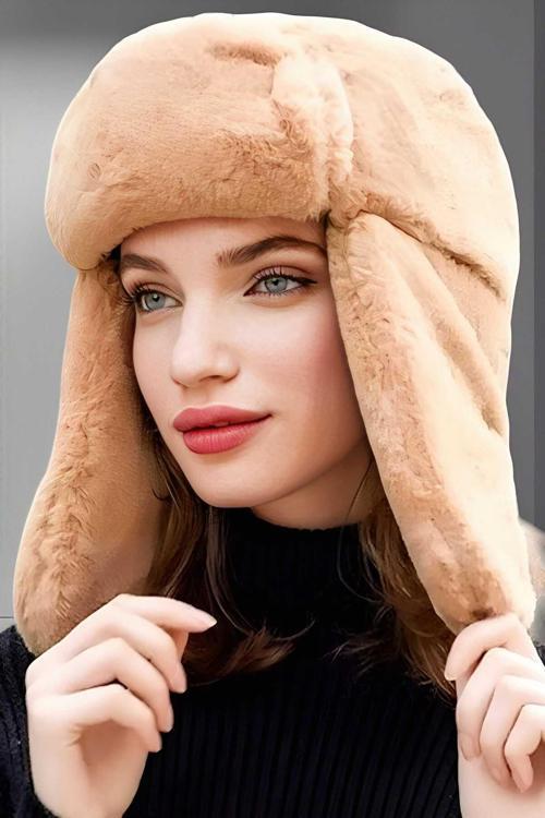 Unisex Peluş Kalpak Pilot Şapka