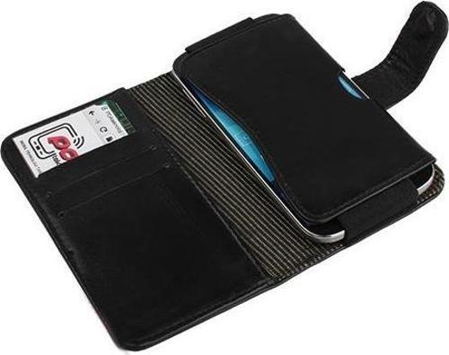 Lumia 820 ile Uyumlu Yan Kapaklı Cüzdanlı Kart Bölmeli Deri Kılıf Siyah Renk