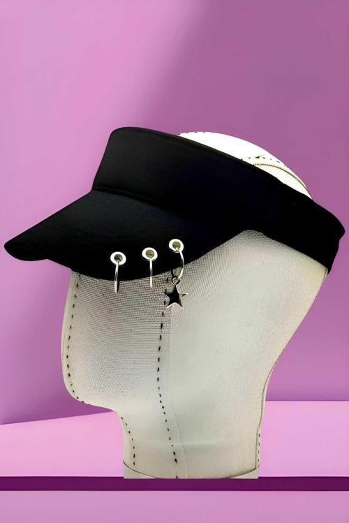 Unisex Ayarlanabilir Yazlık Piercing Vizör Şapka