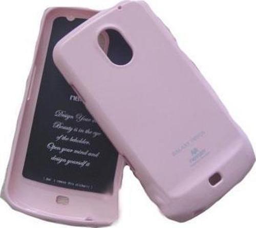 Galaxy Nexus i9250 ile Uyumlu Mercury Parlak Silikon Kılıf Açık Pembe Renk