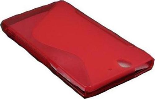 Xperia Z ile Uyumlu S Desenli Silikon Kılıf Kırmızı