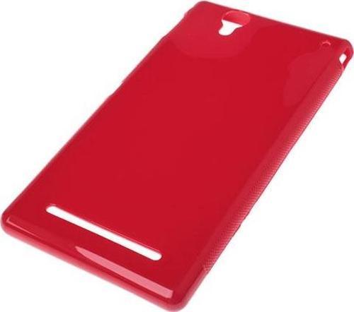 Xperia T2 Ultra ile Uyumlu Silikon Kılıf Kırmızı