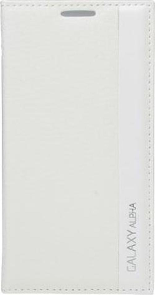 Galaxy Alpha ile Uyumlu Magnum Serisi Yan Model Kapaklı Kılıf Beyaz