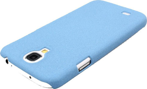 Galaxy S4 i9500 ile Uyumlu Kumlu Sert Kauçuk Kılıf Mavi