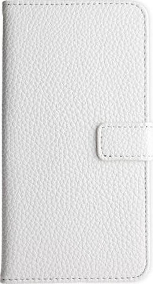 Galaxy S5 G900 ile Uyumlu Textured Walled Kapaklı Kılıf Beyaz Renk